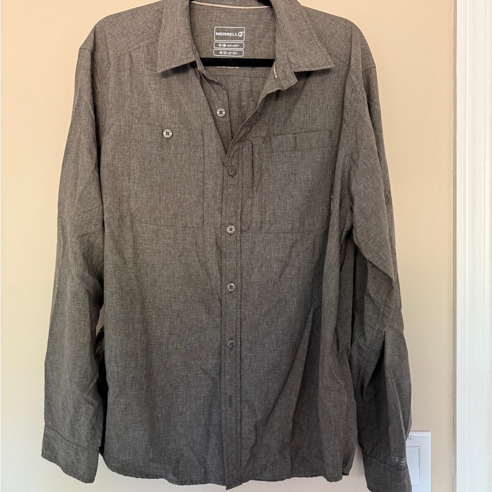 Gray Button-Up Shirt Tactical Shirt